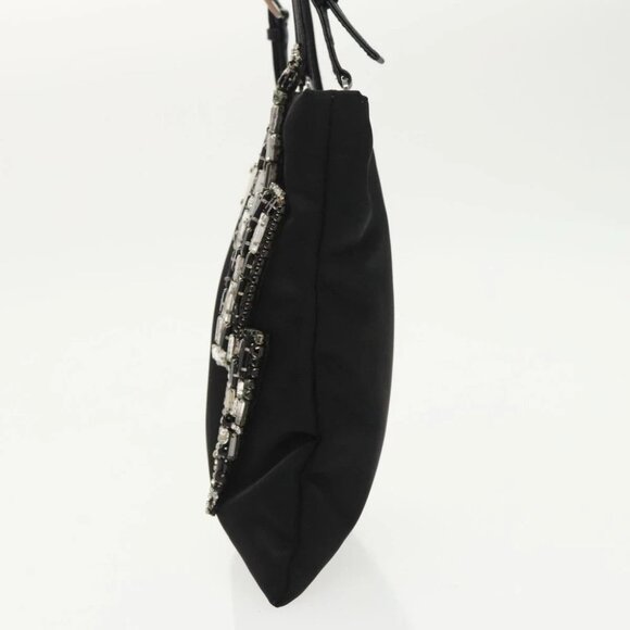 PRADA Chain Shoulder Bag Nylon Black Silver Auth 100262AV - Picture 4 of 14